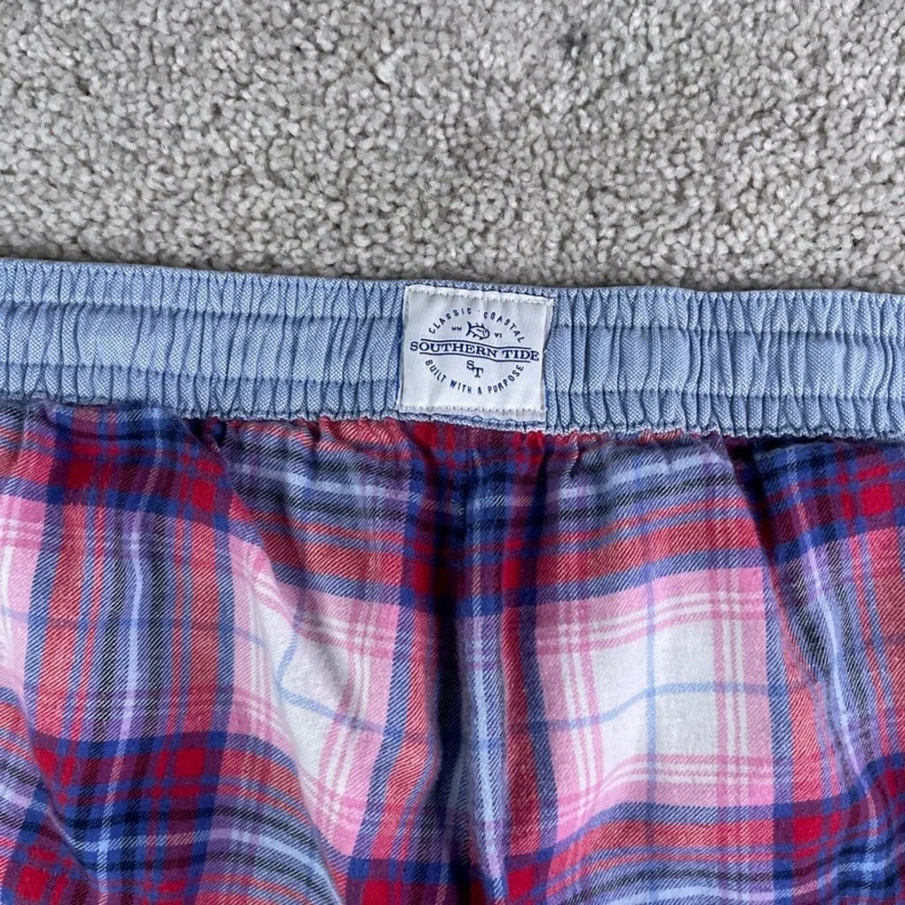 Southern Tide Pajama Pants Men XL Red Blue Plaid Flannel Lounge Sleep PJ